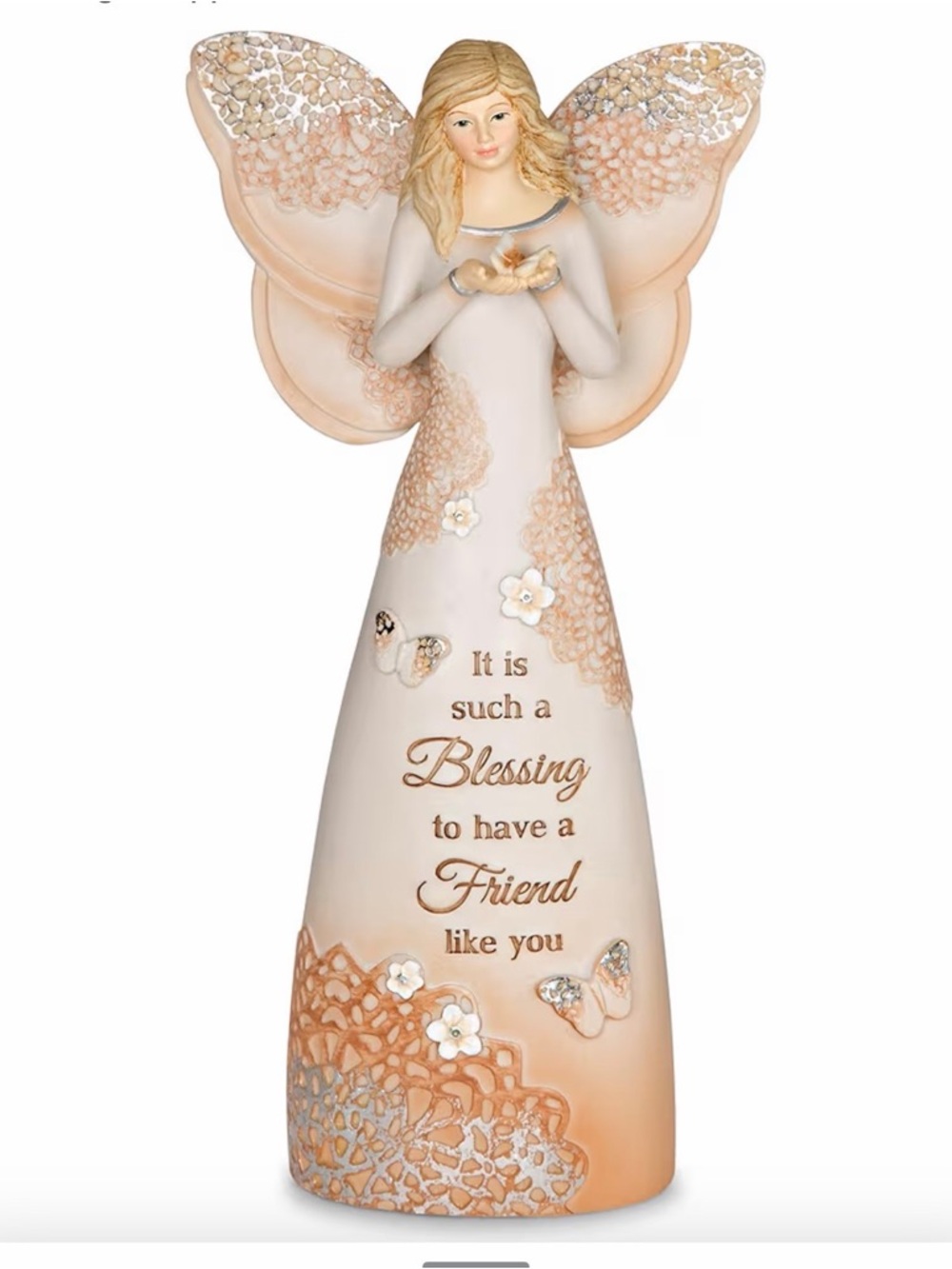 Pavilion Gift Company 19072 Friend Angel Figurine, 7-1/2-Inch,Beige/Copper
